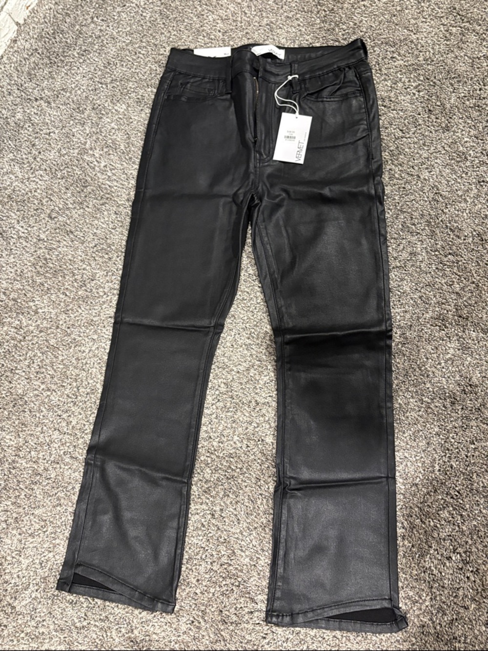 Black Faux Leather Slim Pants - Women